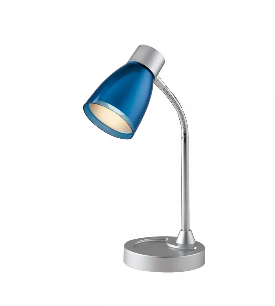 Lampada da tavolo "arkimede" in metallo blu, 40w